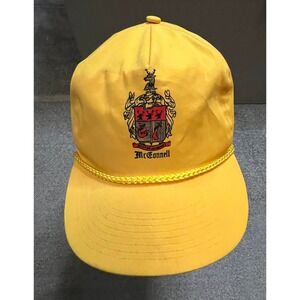 Vintage Winner McConnell Family Crest Snapback Hat Yellow Rope Trucker Cap OSFM